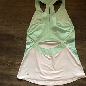Lululemon White & Blue Racerback Tank